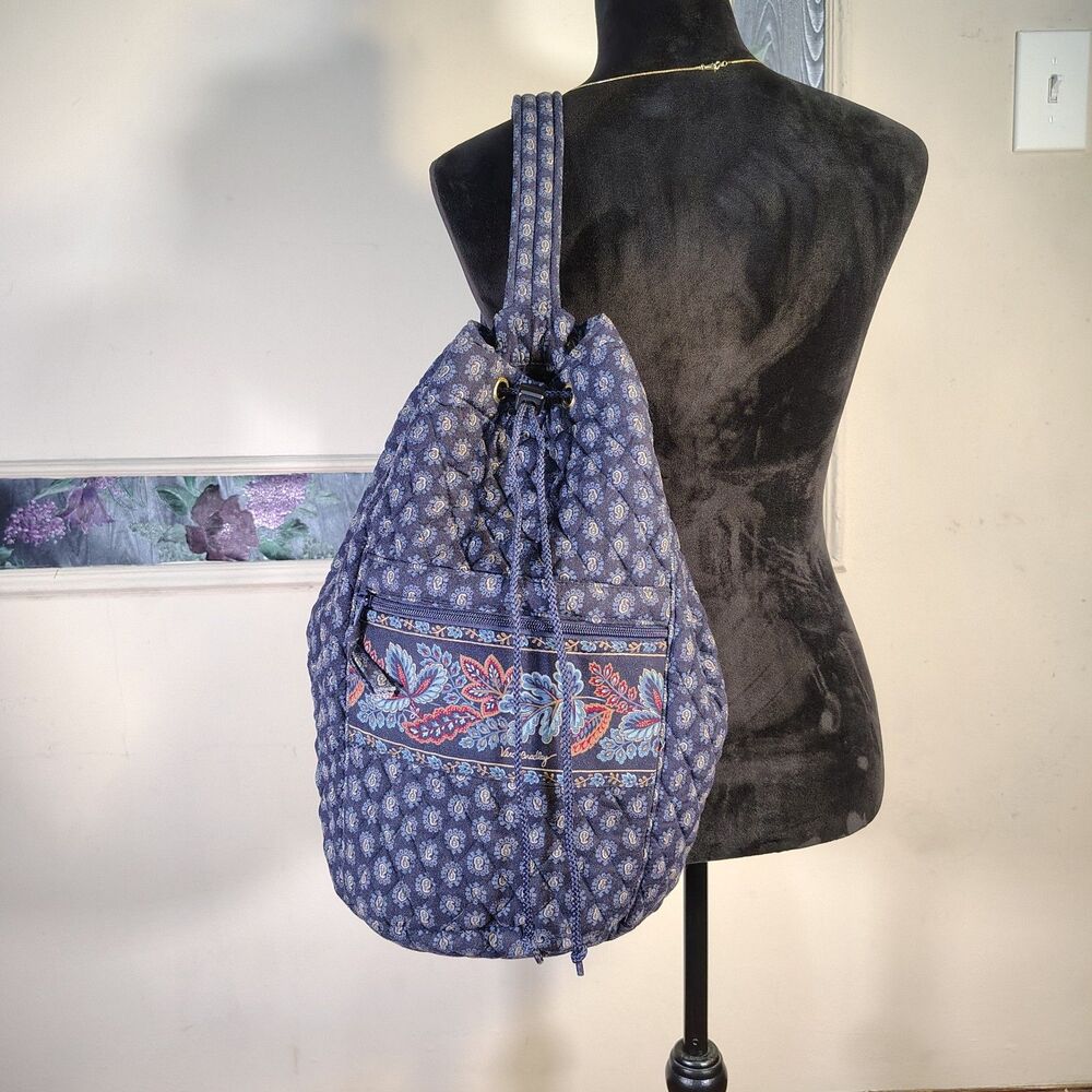 Vtg Y2k Vera Bradley Sling Baby Blue Discontinued Print Bag